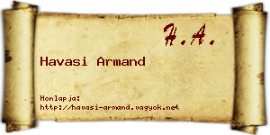 Havasi Armand névjegykártya